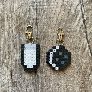 Milk cookies keychain friendship duo handmade perler beads
